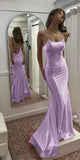 Mermaid Simple Formal Spaghetti Straps Yellow Pink Purple Elegant Fashion Party Evening Long Prom Dresses PD042