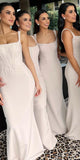 Mermaid Sleeveless Elegant Long Beach Formal Bridesmaid Dresses, Wedding Guest Dress BD235