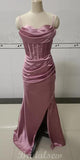 New Arrival Mermaid Spaghetti Straps Modest Evening Long Prom Dresses PD350