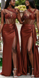 New Design Royal Blue Satin Mermaid Long Beach Formal Party Bridesmaid Dresses BD260