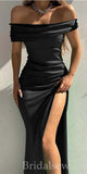 Off the Shoulder Green Mermaid Unique Charming Slit Modest Elegant Evening Formal Long Prom Dresses PD1428