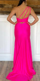 One Shoulder Mermaid Unique Modest Elegant Evening Long Prom Dresses PD326