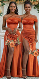 Popular One Shoulder Satin Mermaid Long Beach Formal Bridesmaid Dresses BD257