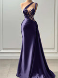 Purple Mermaid Elegant Unique Party Modest Women Evening Long Prom Dresses PD1505
