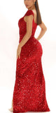 Red Sequin Sparkly Popular Sexy Unique Fashion Party Evening Long Prom Dresses PD027