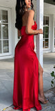 Red Strapless Mermaid Custom Sexy Unique Fashion Party Evening Long Prom Dresses PD034