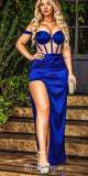 Royal Blue Modest New Unique Mermaid Elegant Evening Formal Long Prom Dresses PD1406