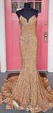 Sequin Strapless Mermaid Simple Modest Long Party Evening Prom Dresses PD1363