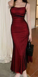 Simple Custom Spaghetti Straps Mermaid Stylish Elegant Evening Formal Long Prom Dresses PD1462