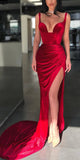 Simple Sleeveless Velvet Popular Mermaid Evening Formal Long Prom Dresses PD1394