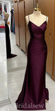 Simple Spaghetti Straps V-Neck Mermaid Unique Elegant Evening Formal Long Prom Dresses PD1442