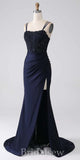 Spaghetti Straps New Mermaid Unique Modest Elegant Evening Formal Long Prom Dresses PD1441