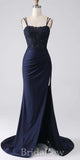 Spaghetti Straps New Mermaid Unique Modest Elegant Evening Formal Long Prom Dresses PD1441