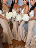 Spaghetti Straps Sexy Mermaid Elegant Long Beach Formal Bridesmaid Dresses BD241