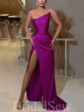 Strapless Purple Modest Mermaid Stylish Elegant Evening Formal Long Prom Dresses PD1459