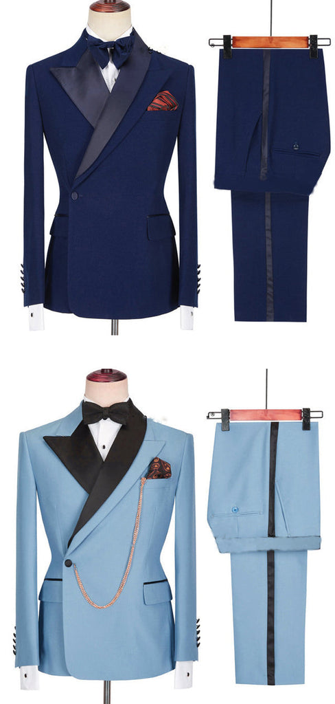 Two Piece Blazer Vest Pants Set, Vintage Business Banquet Groomsmen Stylish Men Suit Set, MS001