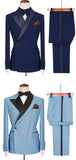 Two Piece Blazer Vest Pants Set, Vintage Business Banquet Groomsmen Stylish Men Suit Set, MS001