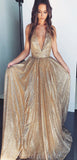A-Line Sequin Sparkly Newest Long Modest Hot Party Prom Dresses PD061