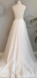 A-Line Spaghetti Straps Tulle Elegant Beach Vintage Long Wedding Dresses WD281