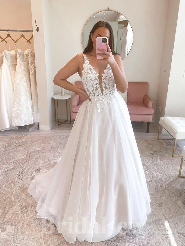 A-line Beach V-Neck Lace Luxurious Classic Modest Popular Vintage Long bridalsew A-line Beach V-Neck Lace Luxurious Classic Modest Popular Vintage Long bridalsew