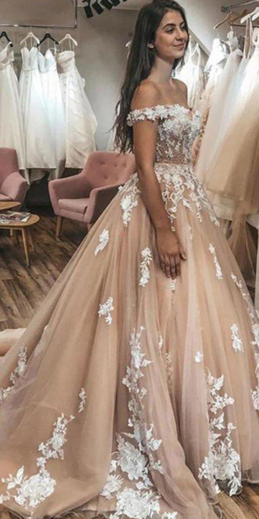 Champagne lace sale wedding dress