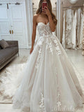 A-line Charming Lace Sleeveless Princess Vintage Garden Beach Long Wedding Dresses WD238