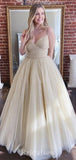 A-line Charming Spaghetti Straps Glitter Modest Elegant Long Party Evening Prom Dresses PD1326