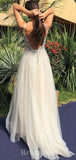 A-line Charming V-Neck Sparkly Modest Elegant Long Party Evening Prom Dresses PD1330