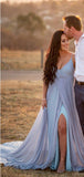 Simple A-line Chiffon Beach Popular Wedding Dresses WD007