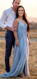 Simple A-line Chiffon Beach Popular Wedding Dresses WD007