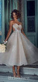 A-line Classic Fitted Sparkly Sequin Strapless  Garden Beach Vintage Long Wedding Dresses WD313