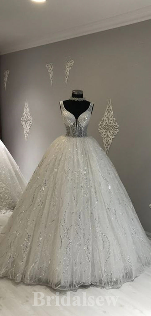 A-line Classic Gorgeous Princess Beach Vintage Long Wedding Dresses, Bridal Gown WD317