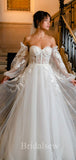 A-line Classic Princess Country Fairy Lace Beach Vintage Long Wedding Dresses WD292