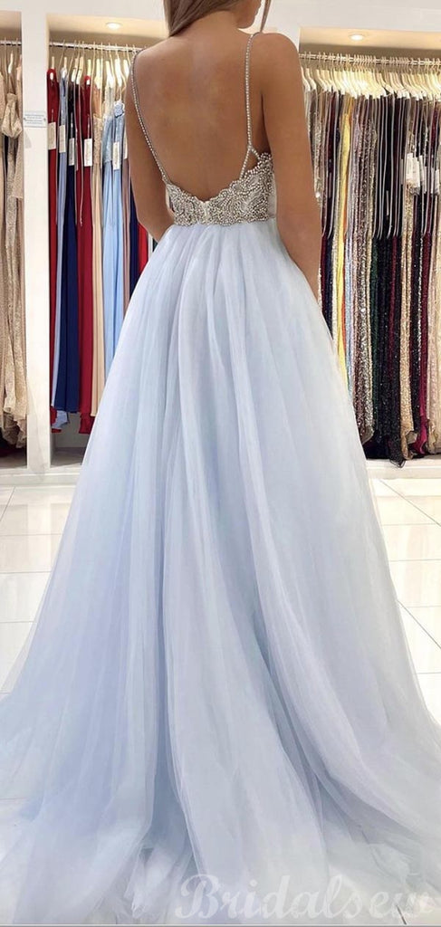 A-line Custom Elegant Princess Modest Party Long Prom Dresses, Evening Dress PD454