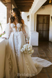 A-line Custom Free Strapless Classy Fairy Beach Boho Vintage Long Wedding Dresses WD336
