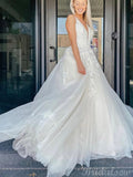 A-line Custom Lace Princess Vintage Garden Beach Long Wedding Dresses WD240