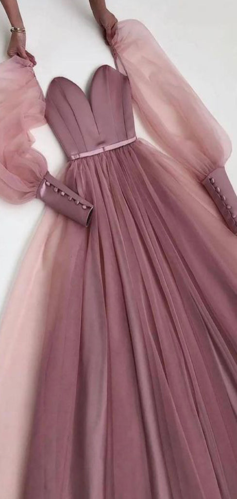 Modest A-line Dusty Pink Most Popular Unique Prom Dresses PD161 bridalsew Modest A-line Dusty Pink Most Popular Unique Prom Dresses PD161 bridalsew