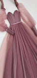 Modest A-line Dusty Pink Most Popular Unique Prom Dresses PD161