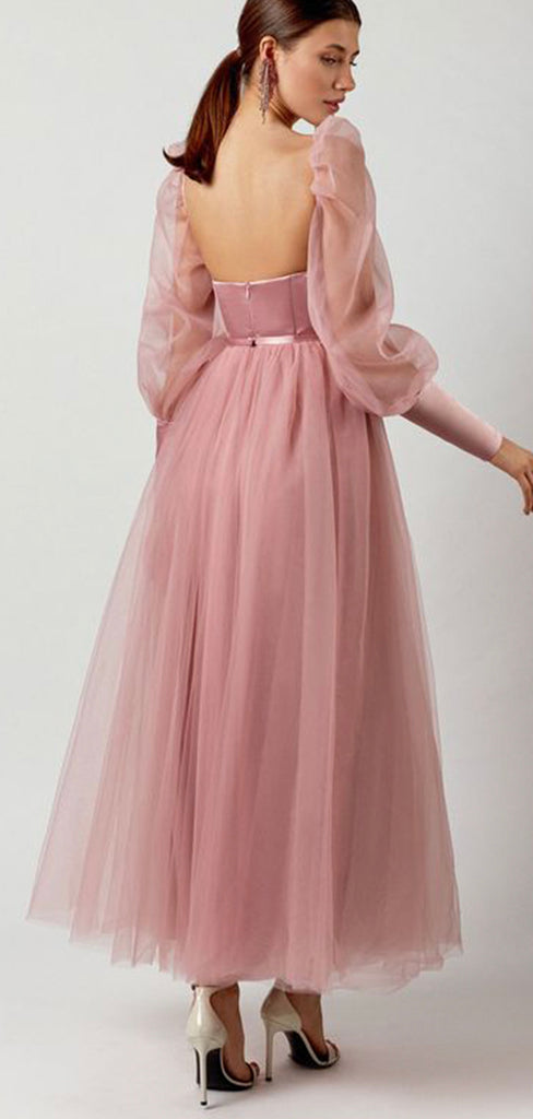Modest A-line Dusty Pink Most Popular Unique Prom Dresses PD161