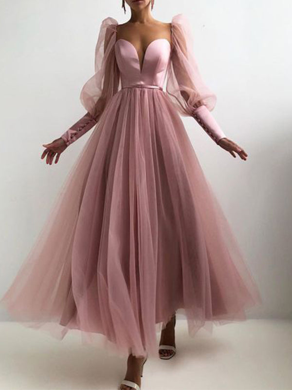 Modest A-line Dusty Pink Most Popular Unique Prom Dresses PD161 bridalsew Modest A-line Dusty Pink Most Popular Unique Prom Dresses PD161 bridalsew