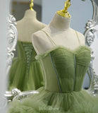 A-line Dusty Sage Elegant Modest Prom Gown, Long Party Evening Prom Dresses PD1322