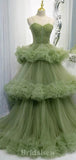 A-line Dusty Sage Elegant Modest Prom Gown, Long Party Evening Prom Dresses PD1322