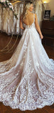 A-line Elegant Classic Fantastic Lace Beach Vintage Long Wedding Dresses WD318
