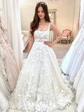 A-line Elegant Princess New Fairy Beach Vintage Long Wedding Dresses, Dream Bridal Gown WD426