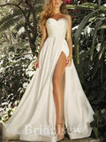 A-line Elegant Satin Garden Vintage Popular Dream Beach Long Wedding Dresses WD511