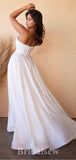A-line Elegant Satin Garden Vintage Popular Dream Beach Long Wedding Dresses WD511