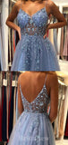 A-line Elegant Spaghetti Straps Popular Fashion Best Long Party Evening Prom Dresses PD1272