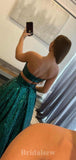 A-line Elegant Sparkly Sequin Two Pieces Green Gold Popular Fashion Long Party Evening Prom Dresses PD1274