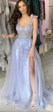A-line Elegant Tulle Elegant Women Sleeveless Party Long Prom Dresses PD394