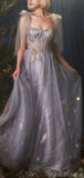 A-line Fairy Tulle Vintage Long Modest Prom Dresses, Evening Dress PD157